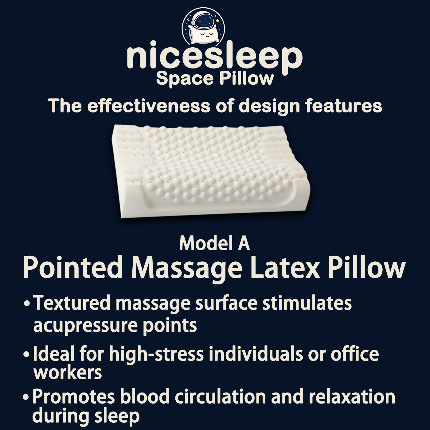 Pointed Massage Latex Pillow - Model A✨Special Deal: discount on first pillow + second one is HALF PRICE