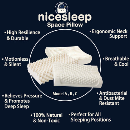 Smooth & Breathable Latex Pillow – Model C✨Special Deal: discount on first pillow + second one is HALF PRICE